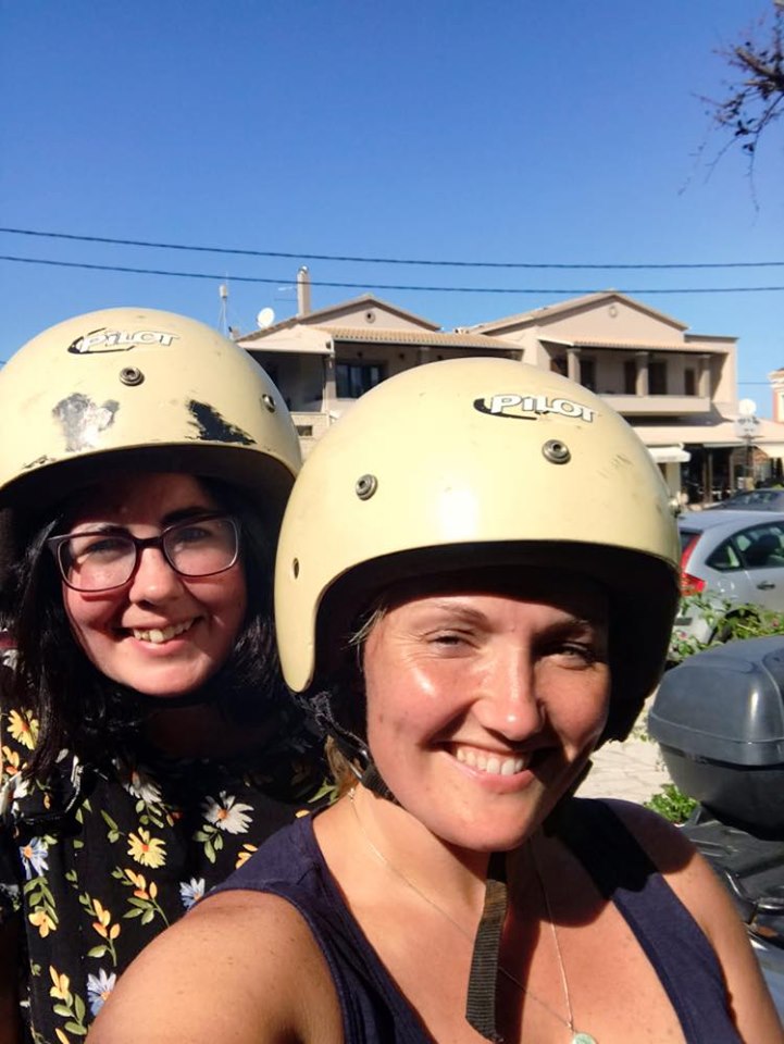 Photo of Bea and Stacey on the quad bike