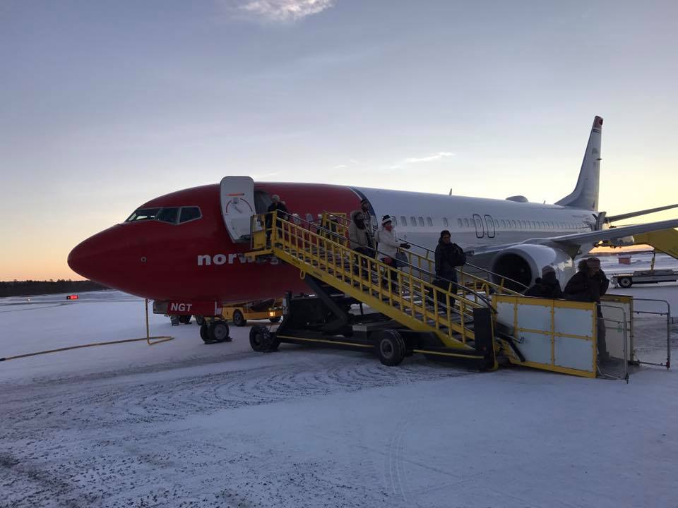 Plane on snowy tarmac