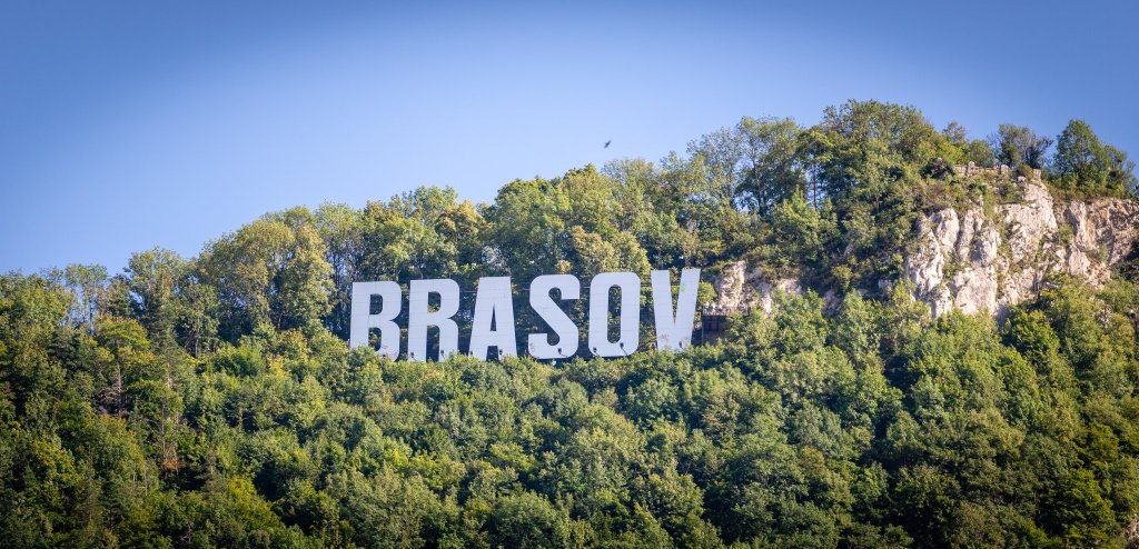 Hollywood style sign to welcome you to Brasov