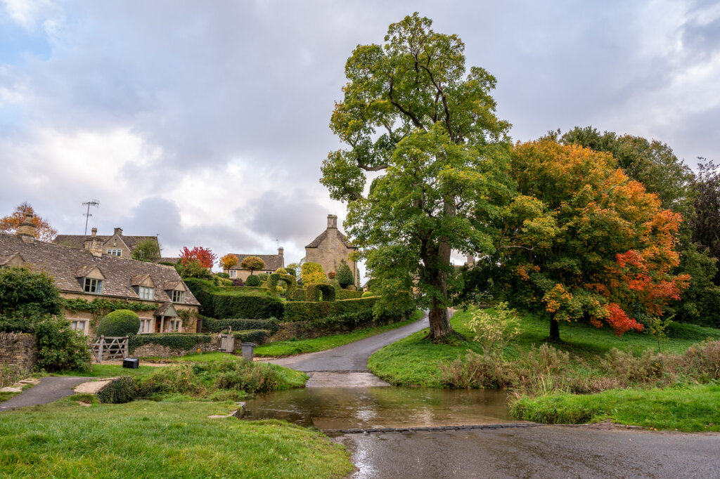 The ford at Lower Slaughter taken as the autumn colours started to appear in the trees