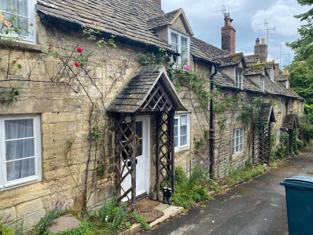 A row of cute cottage in Winchcombe