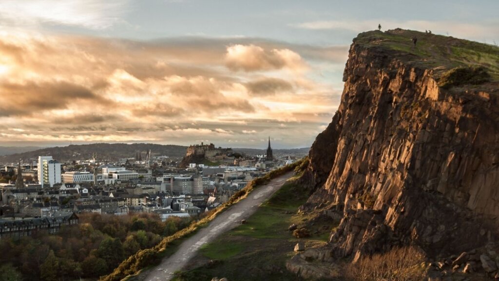 The famous crags of Arthur's Seat, the best spot from which to watch the sun rise