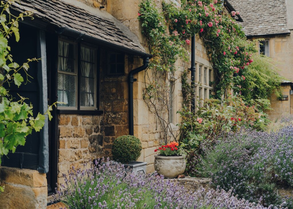 One of the cute houses in Broadway with it's lavender garden