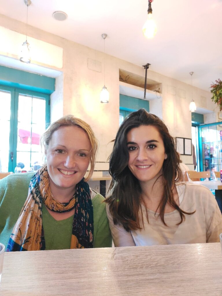 What a better way to stay in budget in Spain than by eating free food after making friends! Photo of Aroa and me in Madrid after she had treated to me a lovely meal. 