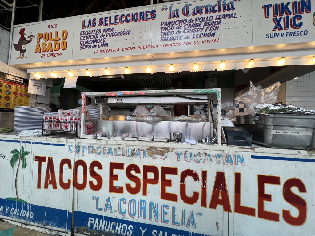 The inside of Tacombi is set up like a little shack