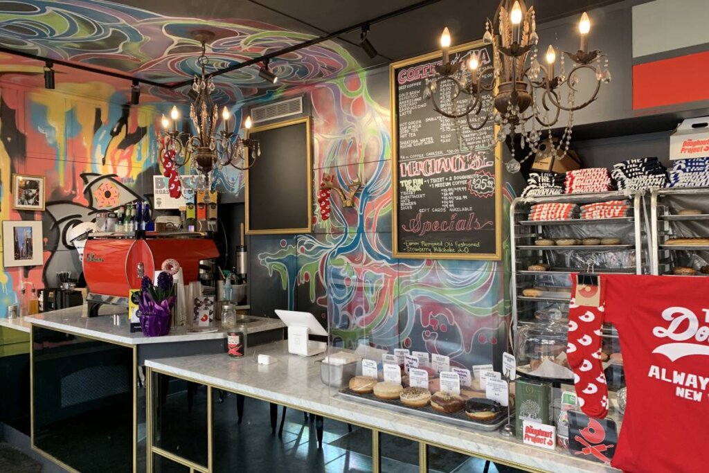 The funky interior of The Doughnut project shop