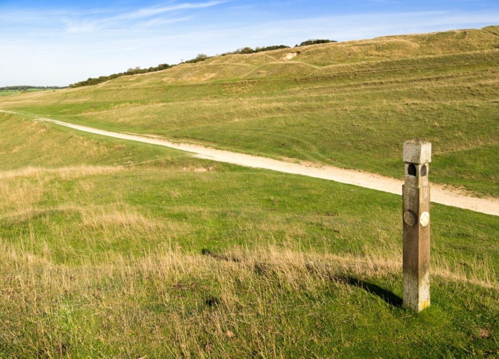 One of the many paths leading up Cleeve Hill