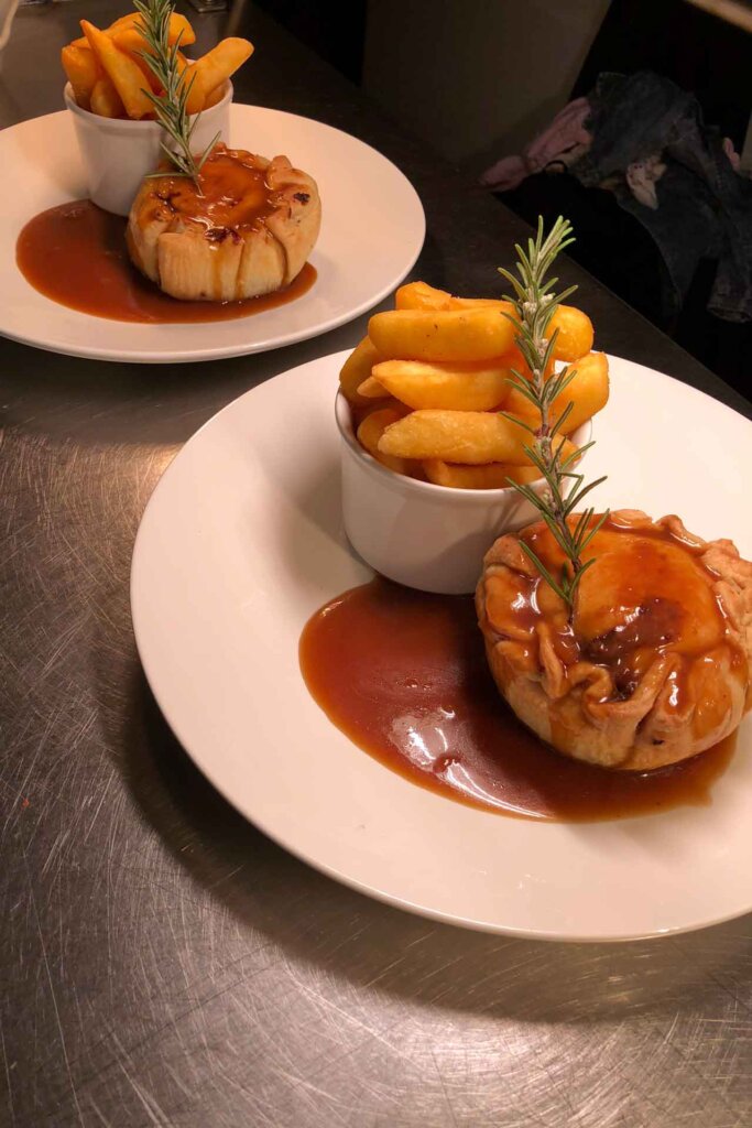 Two delicious looking pies served at The Royal Oak in Burford