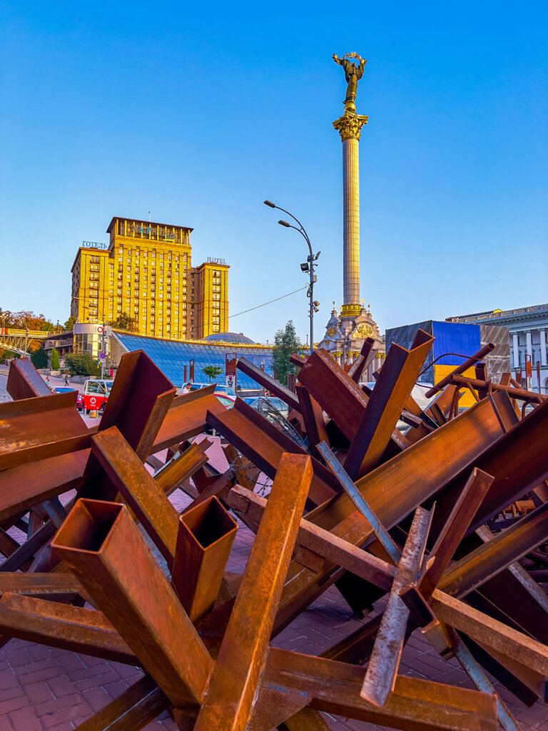 Barricades in the centre of Kyiv