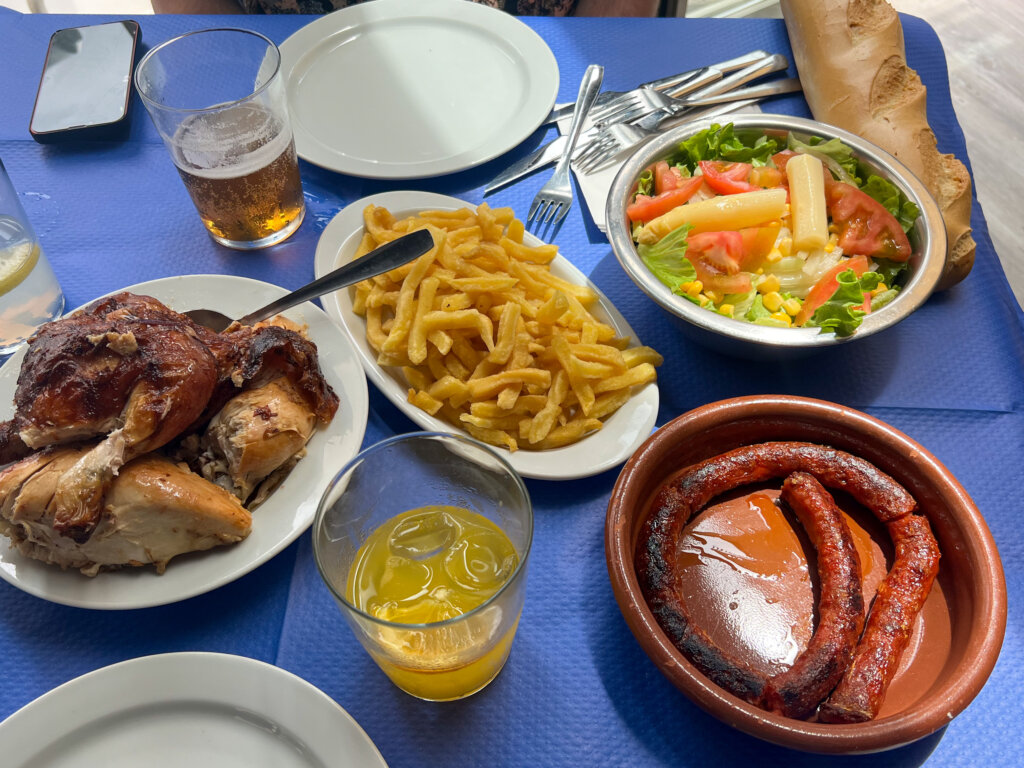 A traditional cerveceria meal - this one in Mundaka