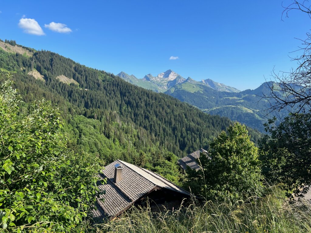 Beautiful roadside views of the Annecy Mountain range