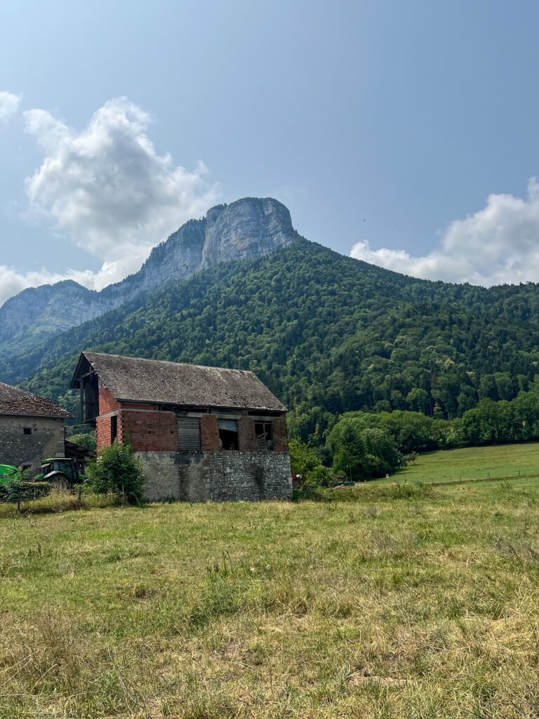 Gorgeous farmland on the foothills of the Annecy Mountains