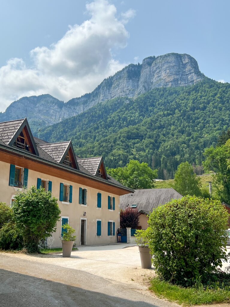 View of the Annecy Mountains as seen while riding horses