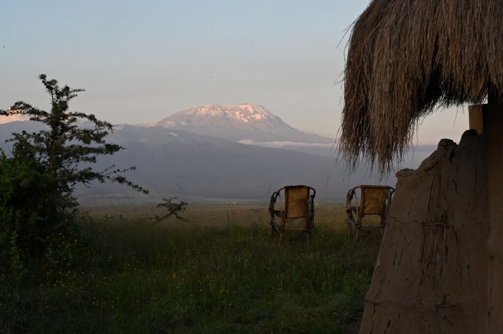 The view of Mount Kilimanjaro from Osiligilai Maasai Lodge