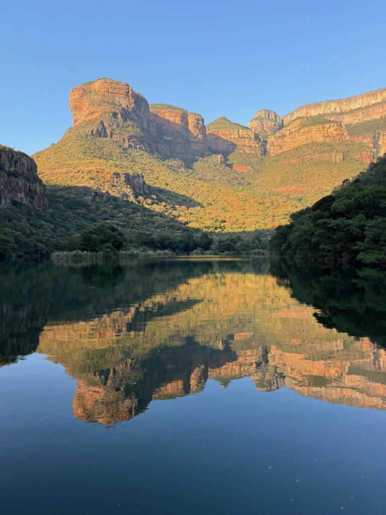 The Three Rondavels from the Blyde River Canyon cruise