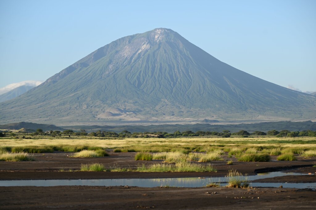 Ol Donyo Lengai as seen from Lake Natron