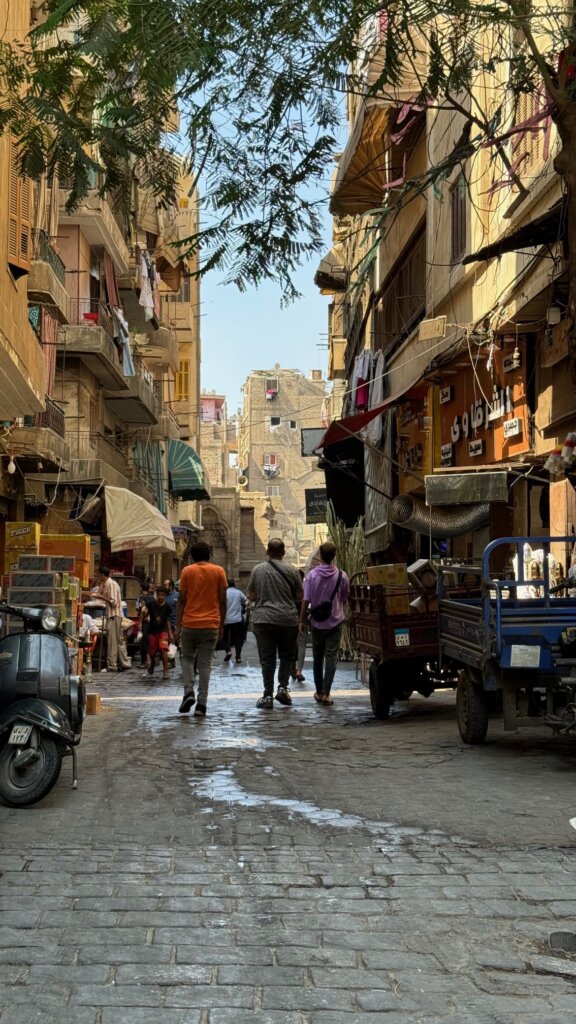 People walking on the streets of Cairo