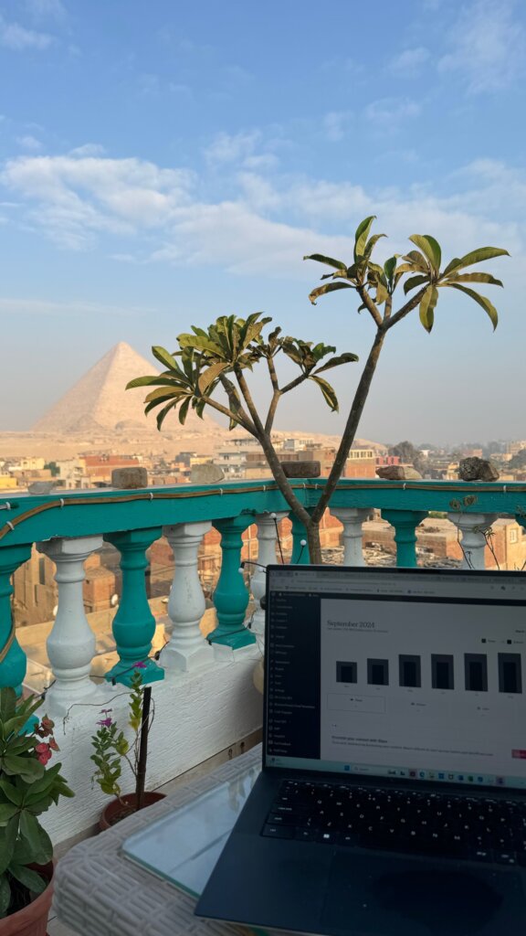 The views from Pyramids Temple Guest House in Giza