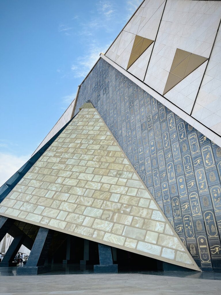 facade of the grand egyptian museum in giza egypt