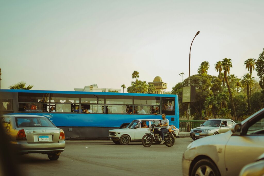 Bus and traffic in Cairo