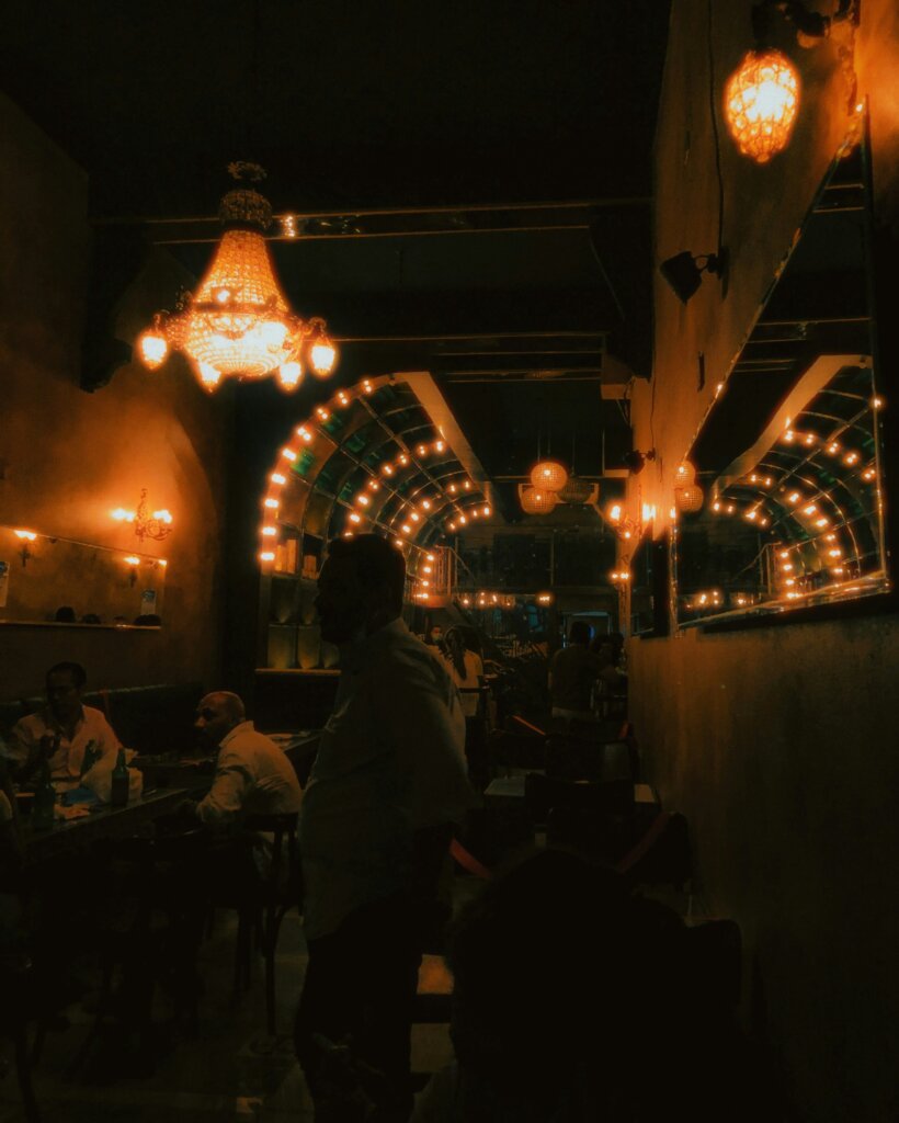 Dark restaurant in Egypt