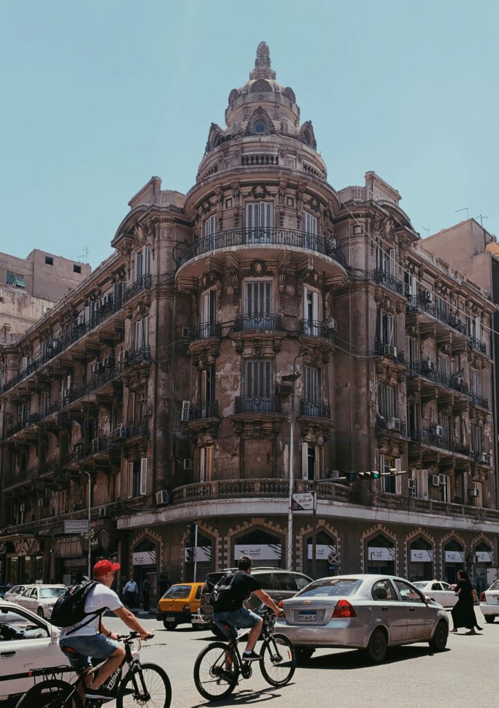 Bicyles in Cairo's hectic traffic