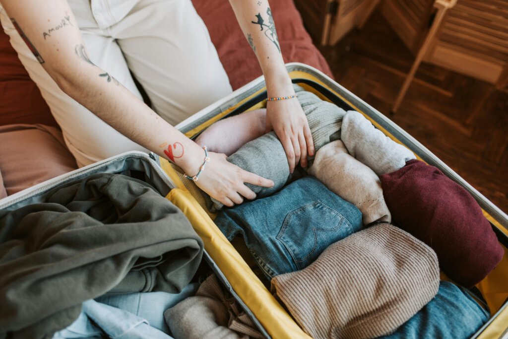 Rolling clothes makes packing much easier!