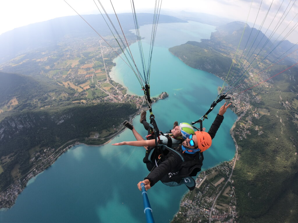 Paragliding over Lake Annecy